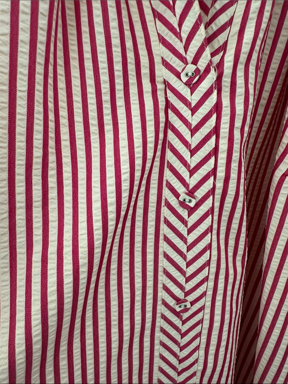 UMGEE Pink and White Striped Puff-Sleeve Women's Dress - Picture 4 of 6